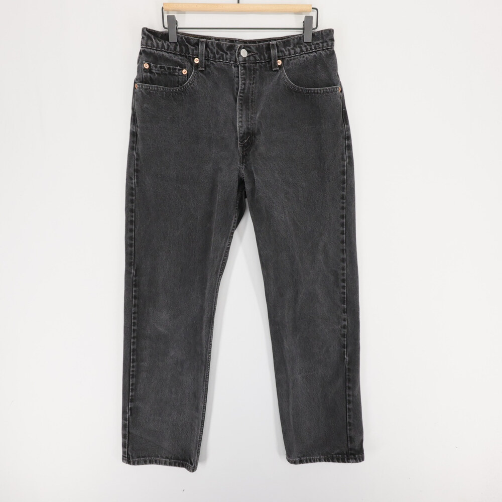 Vintage Levis 505 Jeans Mens 34x30 Black Regular Fit Straight Leg Denim 90s